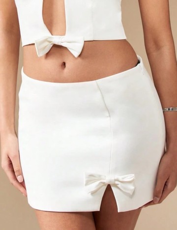 Fustă mini Missguided by Shein, alb