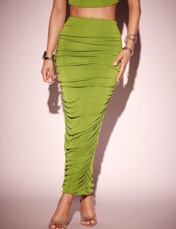 Fustă maxi Shein, verde