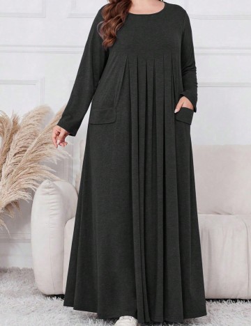 Rochie maxi Shein Curve+, gri