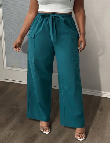 Pantaloni Shein Curve+, albastru