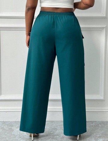 Pantaloni Shein Curve+, albastru