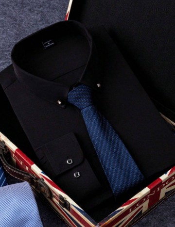Cămașă MANFINITY by Shein, negru