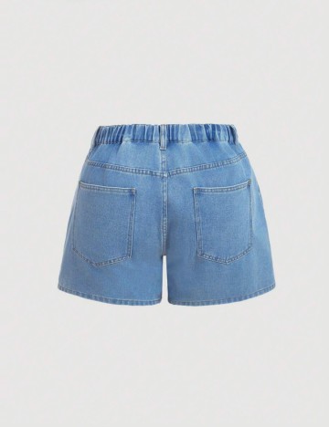Pantaloni scurți de blugi Shein Curve+, albastru