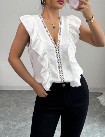 Cămașă casual Shein, alb