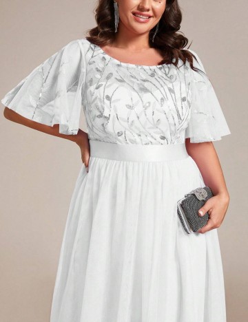 Rochie de ocazie și bridal Shein Curve+, alb