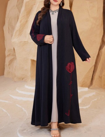 Cardigan lung Shein Curve+, negru
