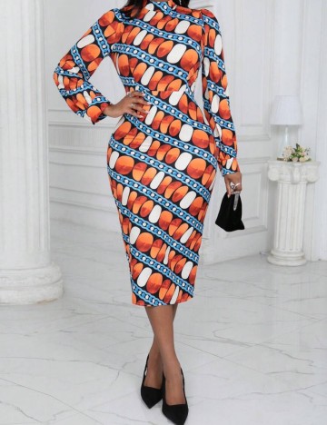 Rochie midi Shein, mix culori