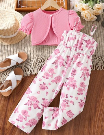 Set salopetă și cardigan Shein, mix culori