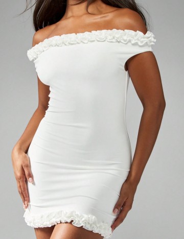 Rochie mini Missguided by Shein, alb