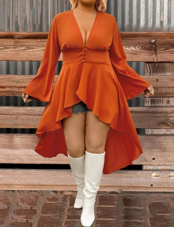 Rochie midi Shein Curve+, maro