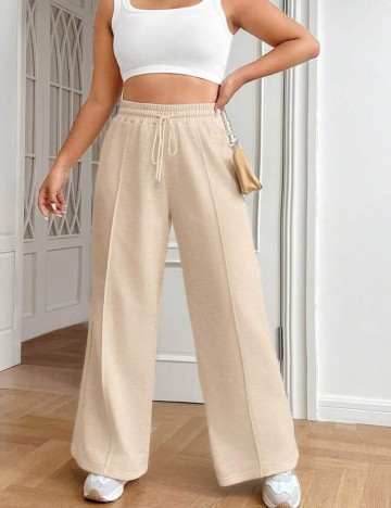 Pantaloni de trening Shein Curve+, crem