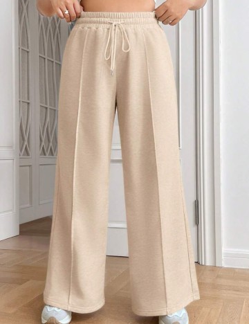 Pantaloni de trening Shein Curve+, crem