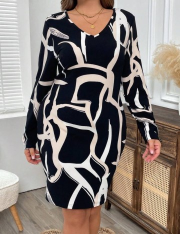 Rochie mini Shein Curve+, mix culori