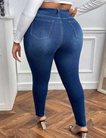 Jeans Shein Curve+, albastru