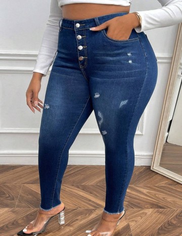 Jeans Shein Curve+, albastru