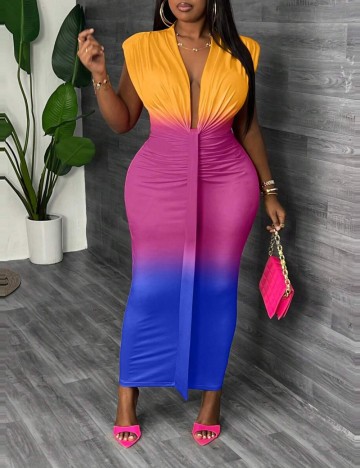 Rochie maxi Shein, mix culori