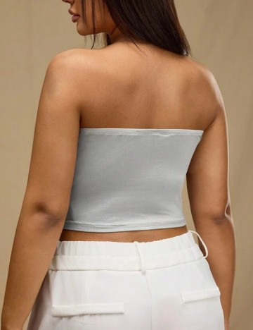 Top Shein Curve+, argintiu
