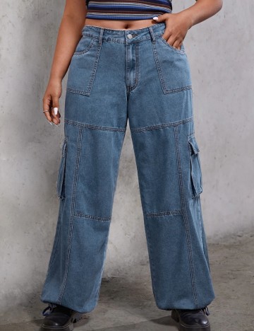 Jeans Shein Curve+, albastru