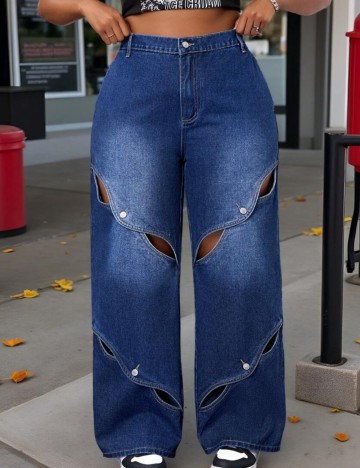 Jeans Shein Curve+, albastru