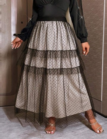 Fustă maxi Shein Curve+, mix culori