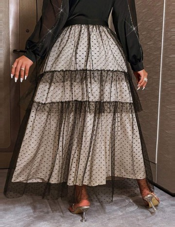 Fustă maxi Shein Curve+, mix culori