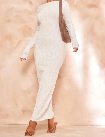 Rochie maxi PRETTYLITTLETHING, alb