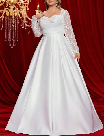 Rochie de ocazie și bridal Shein Curve+, alb