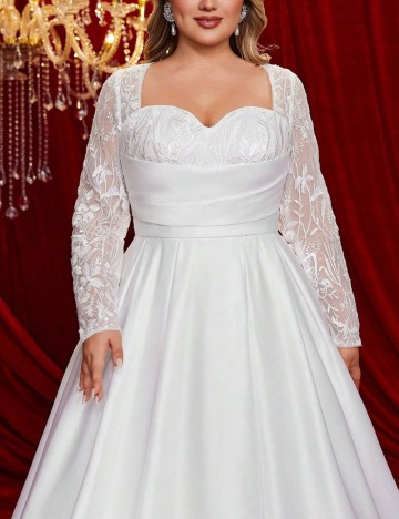 Rochie de ocazie și bridal Shein Curve+, alb