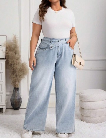 Jeans Shein Curve+, alb