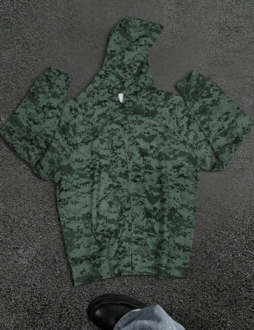 Hanorac Cu Fermoar Shein, verde