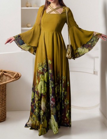 Rochie maxi Shein, mix culori
