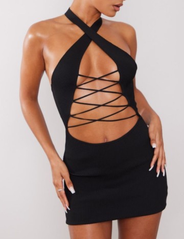 Rochie mini PRETTYLITTLETHING, negru