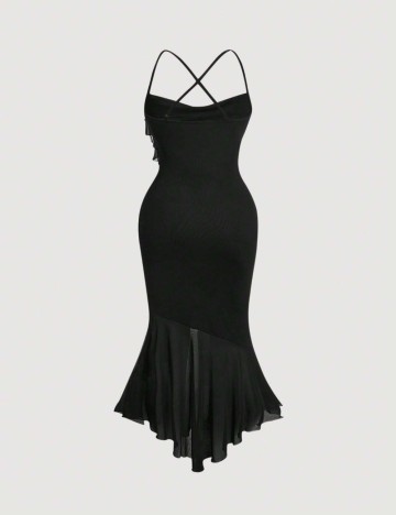 Rochie maxi Shein Curve+, negru