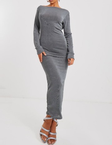 Rochie maxi PRETTYLITTLETHING, gri