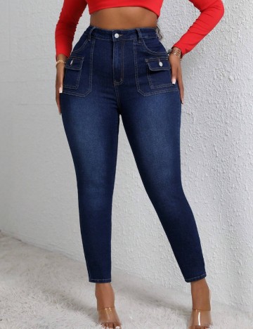 Jeans Shein Curve+, albastru