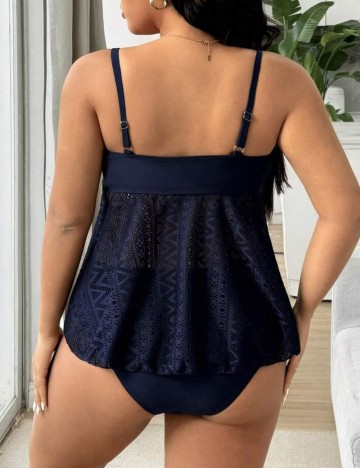 Costum de baie Shein Curve+, bleumarin