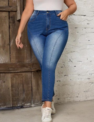 Jeans Shein Curve+, albastru