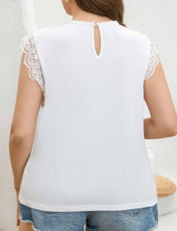 Tricou Shein Curve+, alb