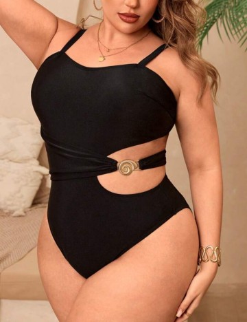 Costum de baie întreg Shein Curve+, negru