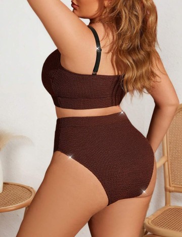 Costum de baie Shein Curve+, maro