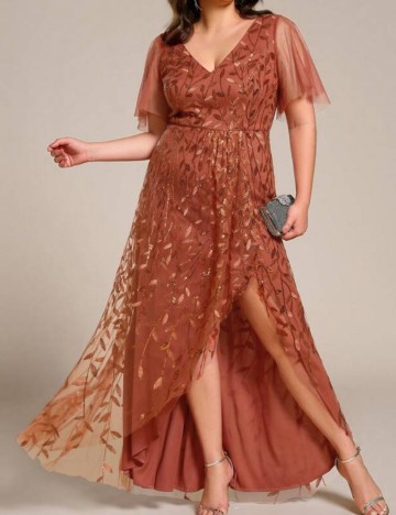 Rochie maxi Shein Curve+, cărămiziu