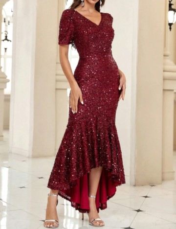 Rochie de ocazie Shein, vișiniu