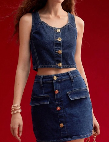 Top Shein, albastru