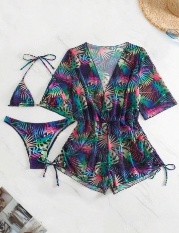 Set costum de baie Shein, mix culori