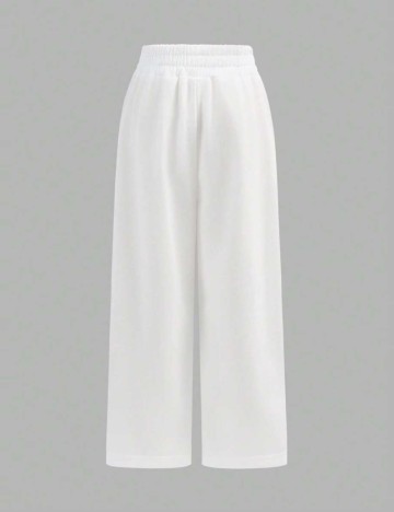 Pantaloni de trening Shein, alb