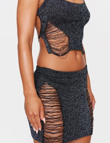 Fustă mini PRETTYLITTLETHING, negru