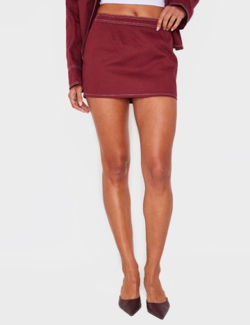 Fustă midi PRETTYLITTLETHING, vișiniu