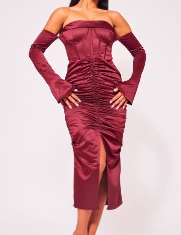 Rochie midi PRETTYLITTLETHING, vișiniu