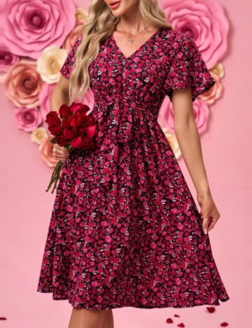 Rochie midi Shein, mix culori