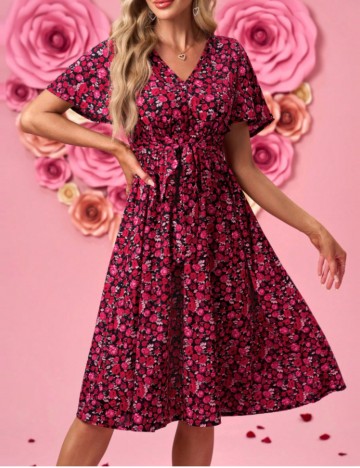 Rochie midi Shein, mix culori